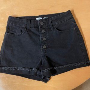 Old Navy Black High Waisted Jean Shorts Size 4